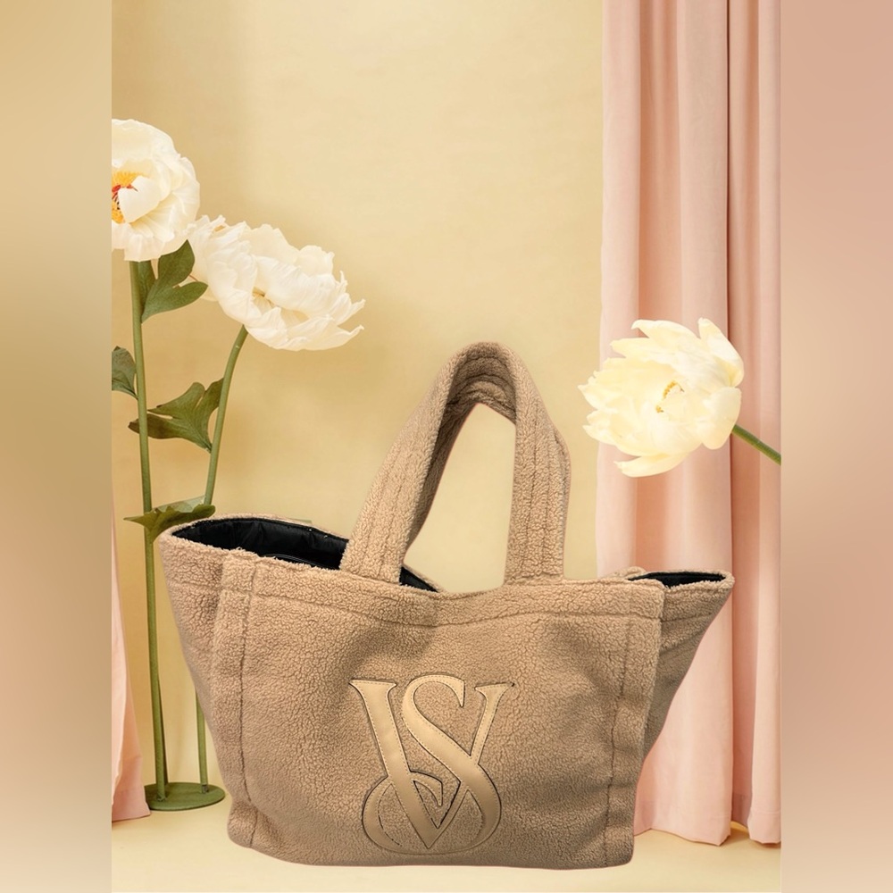 Victoria Secret Sherpa Tan Tote Bag